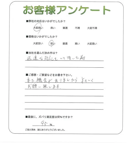 手書きアンケート