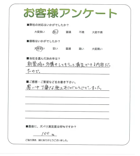 手書きアンケート