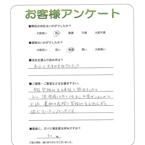 手書きアンケート