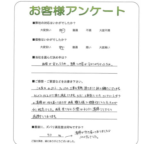 手書きアンケート