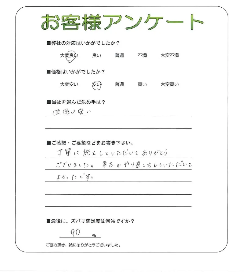 手書きアンケート