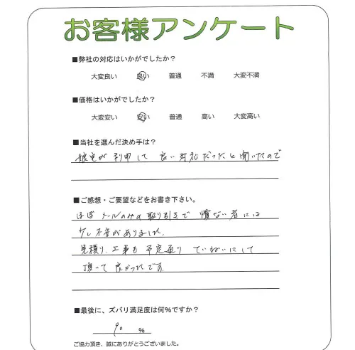 手書きアンケート