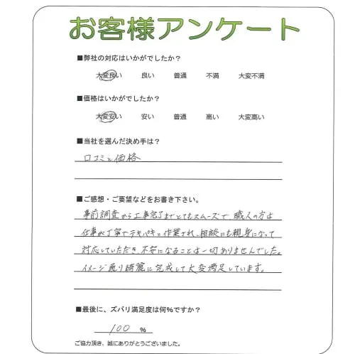 手書きアンケート