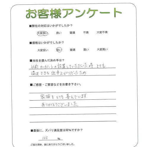 手書きアンケート