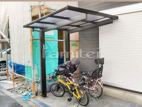 自転車バイク屋根 YKKAP エフルージュグランミニ サイクルポート F型フラット屋根