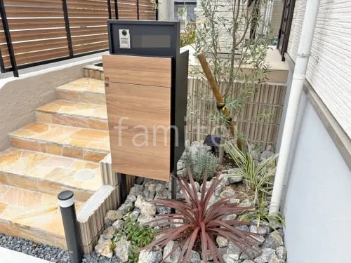 ロックガーデン 割栗石敷き 既存植栽移植