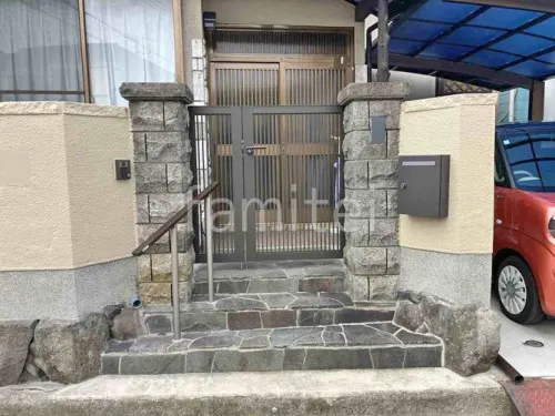 玄関門扉 LIXIL AB TR2型 親子両開き 郵便受けポスト Panasonic クリアスFF