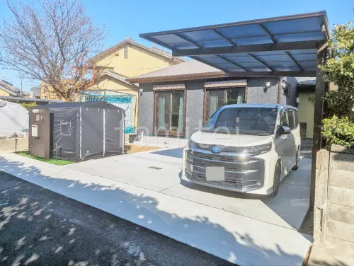 カーポート YKKAP エフルージュFIRST 1台用(単棟) F型フラット屋根 土間コンクリート