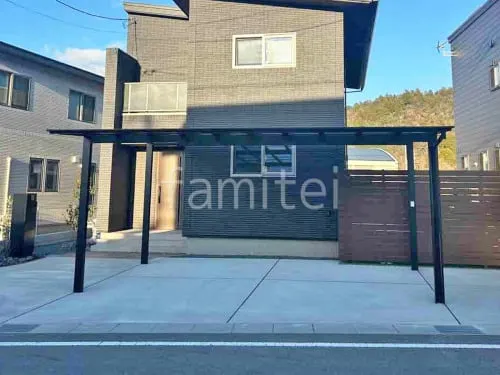 カーポート LIXIL ネスカF 横2台用(ワイド ツイン) F型フラット屋根 駐車場ガレージ床 土間コンクリート