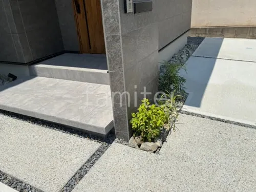 植栽 下草 ロックガーデン 割栗石敷き