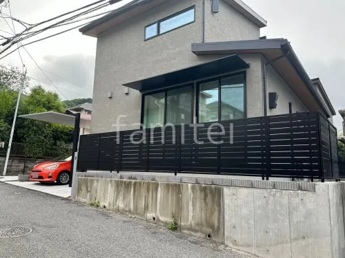 新築シンプル セミクローズ外構