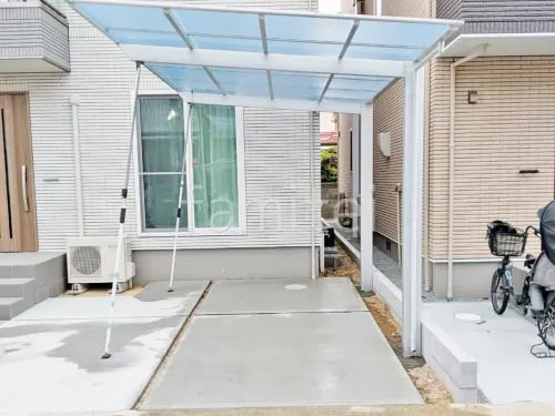 カーポート LIXIL ネスカF 1台用(単棟) F型フラット屋根 駐車場ガレージ床 土間コンクリート