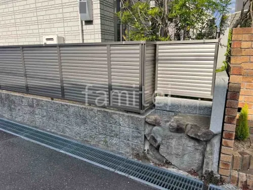 目隠しフェンス塀 LIXIL AB YL3型 既存生垣撤去