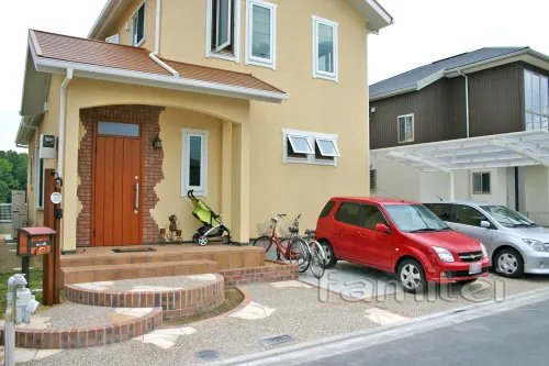 新築外構 オープン アプローチ階段