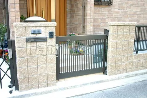 引戸門扉　TOEX　スライド1型　埋込み式口金ポスト