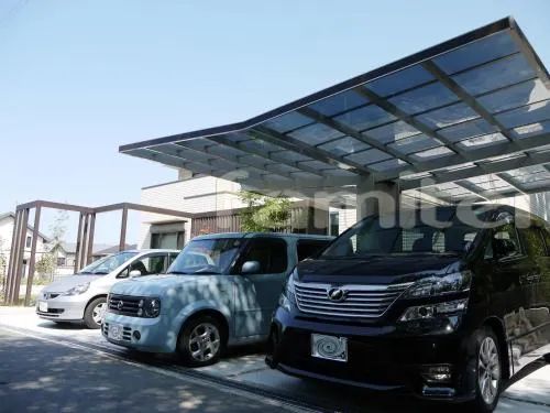 木製調カーポート 四国化成 マイポートNeo(ネオ) 横2台用Y合掌(ワイド ツイン) F型フラット屋根