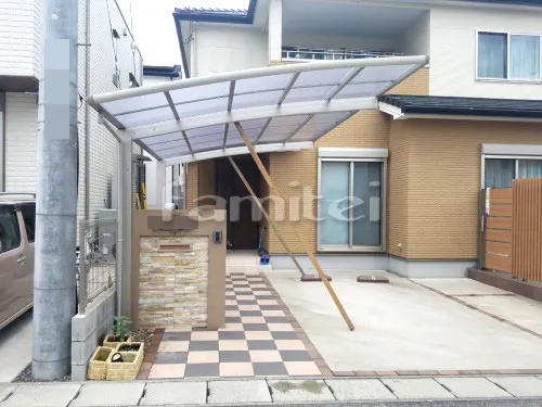 カーポート YKKAP レイナポートグラン 1台用(単棟) R型アール屋根