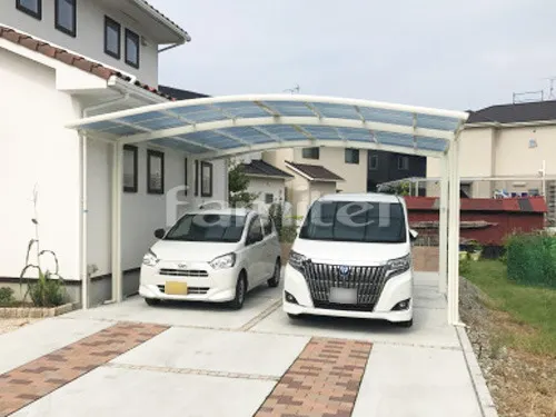 カーポート LIXILリクシル ネスカR 横2台用(ワイド ツイン) R型アール屋根