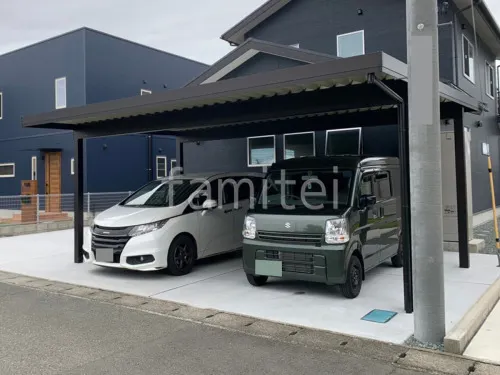 カーポート横2台(ワイド) YKKAP ジーポートneoA 積雪100cm対応 駐車場ガレージ床 土間コンクリート 伸縮目地