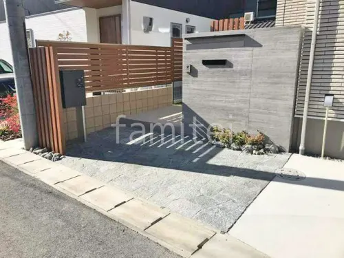 玄関アプローチ 床石貼り 乱形石 東洋工業 ルセリナ・クォーツ