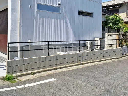 境界フェンス塀 三協アルミ ジーエムLight笠木タイプ 化粧ブロック ユニソン リゲル