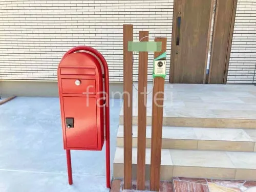 木製調デザインアルミ角柱門柱 プランパーツ 宅配ボックス 施主支給