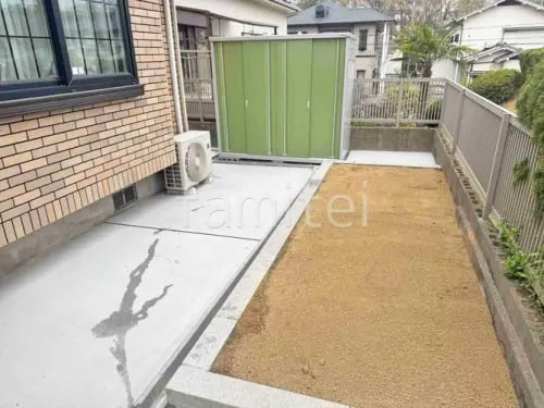 縁石花壇 既存石移設