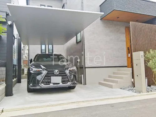 カーポート LIXIL カーポートSC 1台用(単棟) F型フラット屋根 駐車場ガレージ床 土間コンクリート