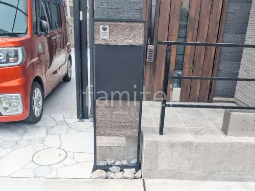 機能門柱 LIXIL FS パターン2 ロックガーデン 栗石敷き