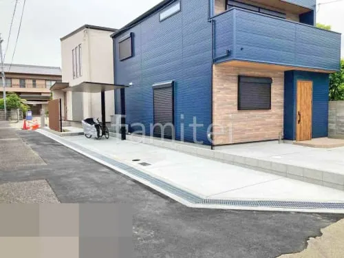 新築シンプルオープン外構