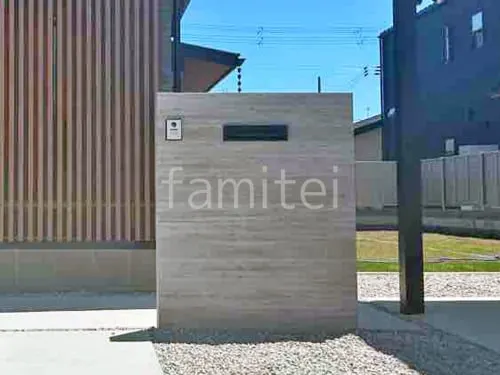 門柱 壁タイル貼り タカショー 木製調セラ ウォール RC杉板 郵便受けポスト LIXIL エクスポストS-1型