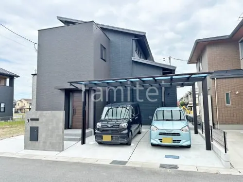 新築シンプル オープン外構