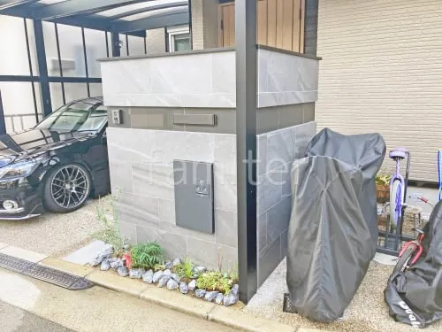 門柱 壁タイル貼り LIXIL アヴァンティ 郵便受けポスト YKKAP エクステリアポストG3型 宅配ボックス Panasonic コンボミドル