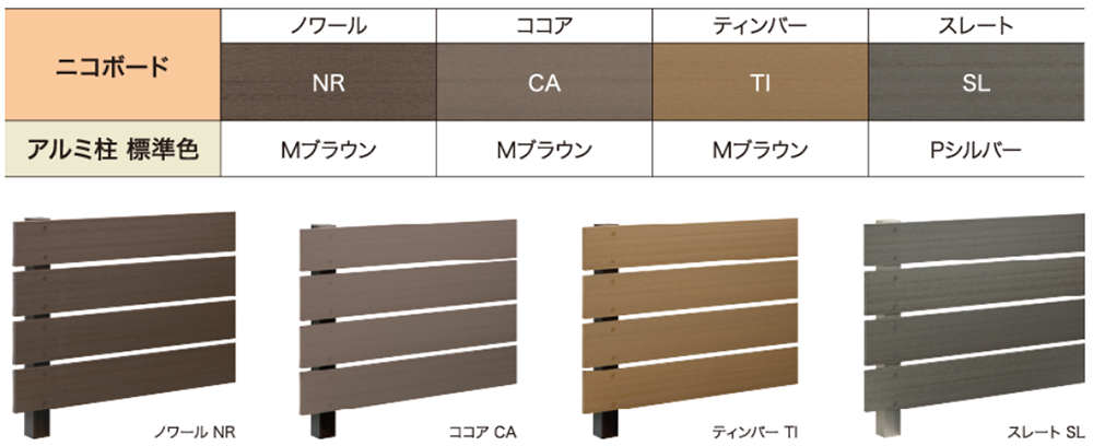 F&F　ニコボード　カラーバリエーション