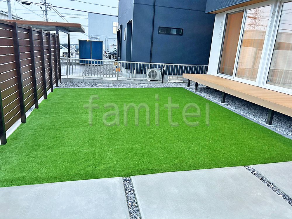 ウッドデッキ　フェンス　施工例
