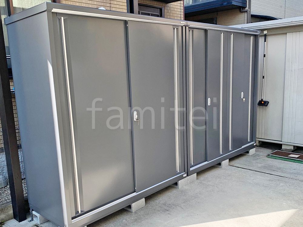 イナバ物置　シンプリー　フランネルグレー色　施工例