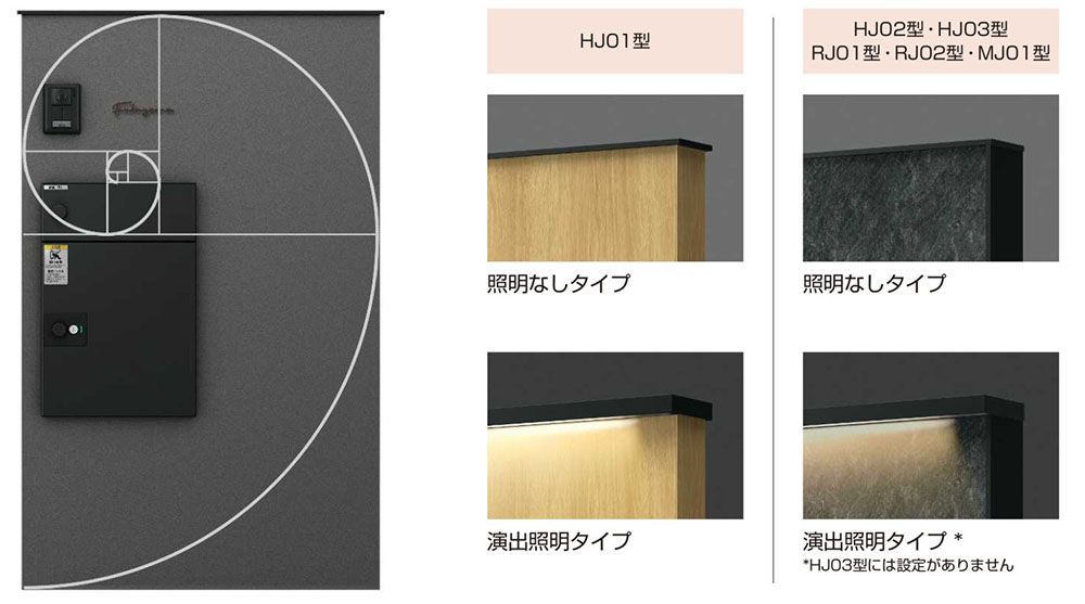 YKK　ルシアスウォール　黄金比　笠木　演出照明