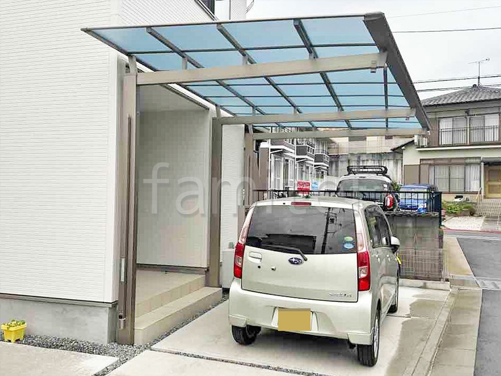 三協アルミ　ニューマイリッシュ　アーバングレー　間口34　斜めカット　施工例　