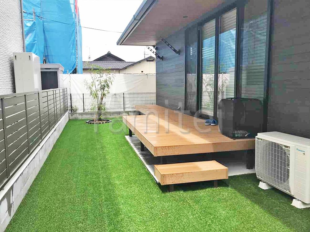 ウッドデッキ　フェンス　施工例