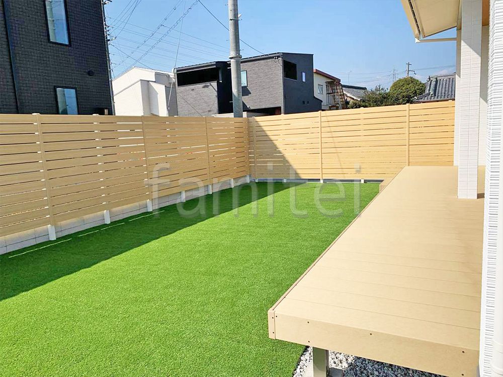 LIXIL　ペールウッド色　ウッドデッキ　施工例