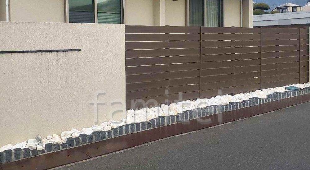 ピンコロ石　門まわり　花壇　施工例