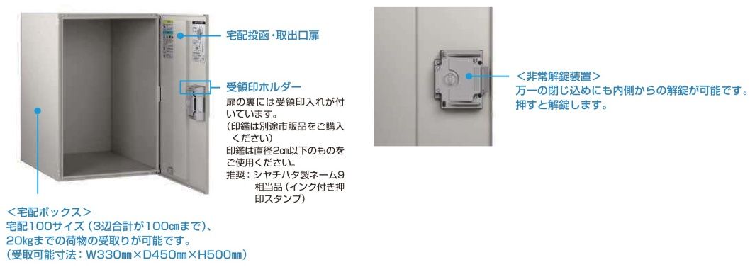 YKK ルシアス宅配ボックス4型　機能