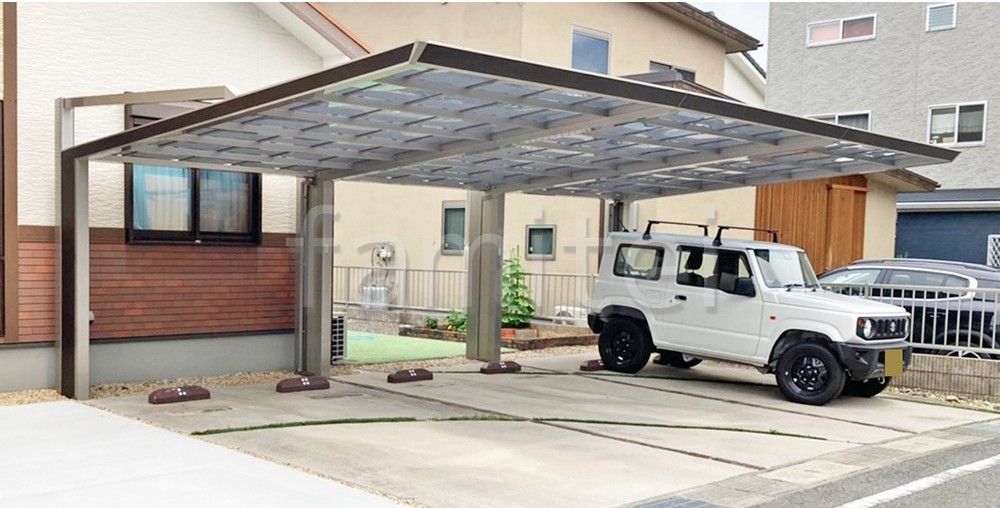 後方柱カーポート　四国化成　マイポートNext　施工例