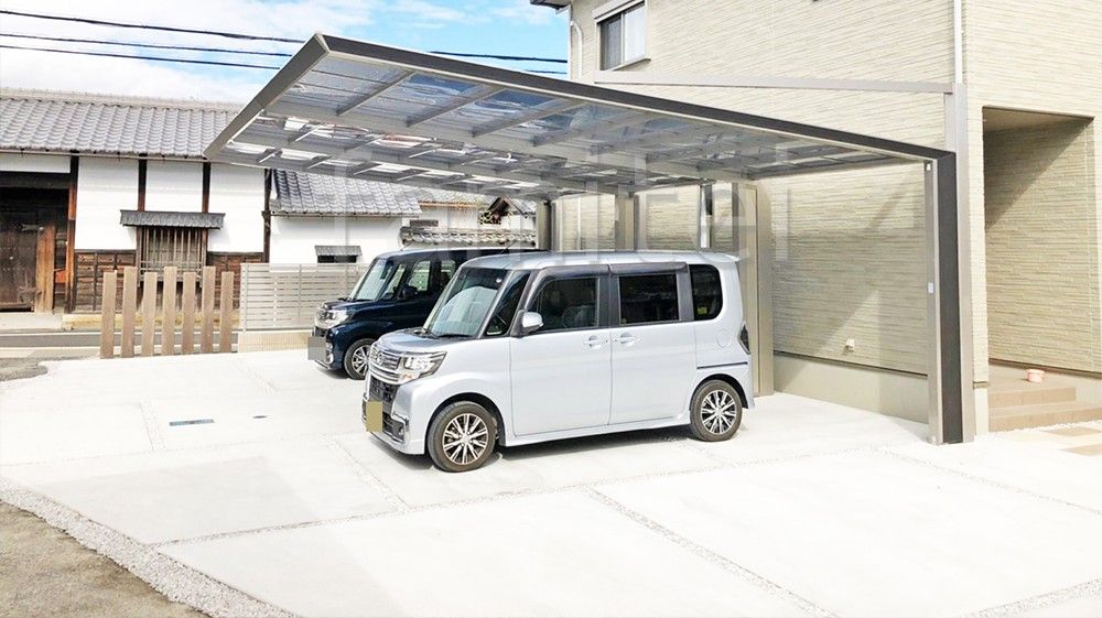 後方柱カーポート　四国化成　マイポートNext　施工例
