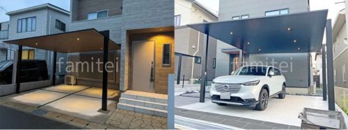 照明有カーポートの施工例