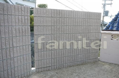 外構　塀：化粧ブロック