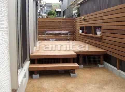 目隠しフェンス　木目・木製調