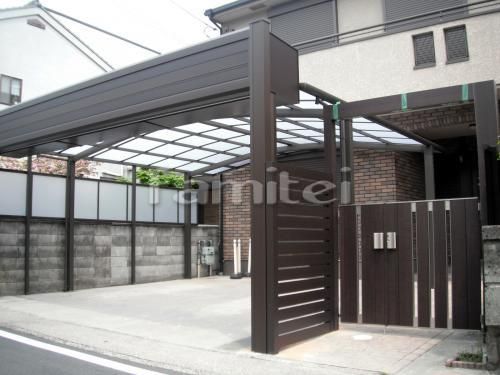 リフォーム：カーポート、ガレージシャッター、門扉、門柱設置