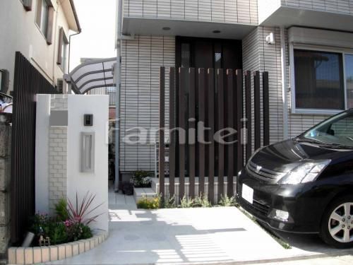 外構施工例　玄関前目隠し