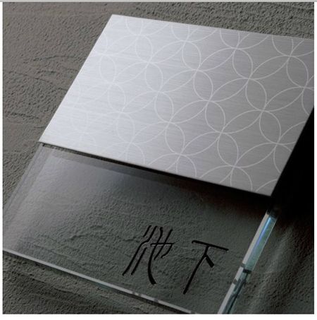 ガラステンレス表札LUCKルック 七宝